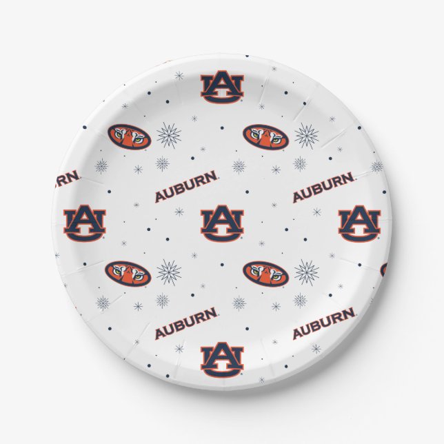 Assiettes En Carton Université d'Auburn | Motif de vacances (Devant)