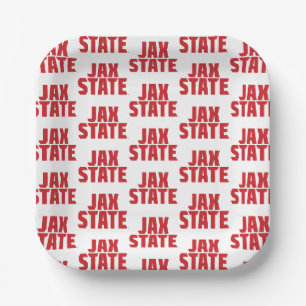 Assiettes En Carton Université d'État de Jacksonville JAX STATE Rouge