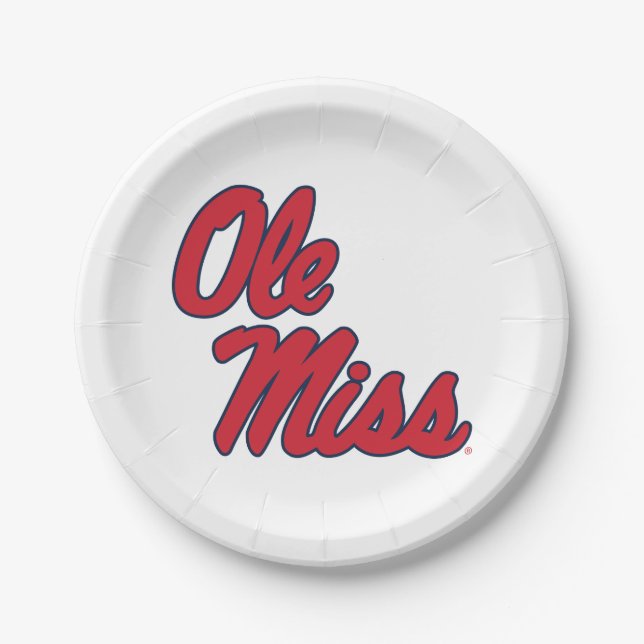 Assiettes En Carton Université du Mississippi | Ole Miss Script (Devant)