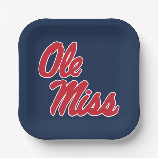 Assiettes En Carton Université du Mississippi | Ole Miss Script (Recto)