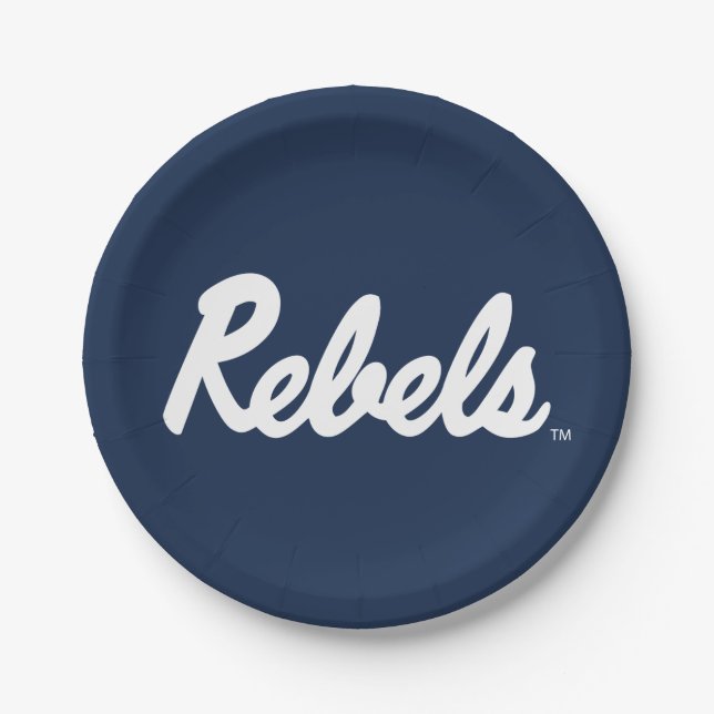 Assiettes En Carton Université du Mississippi | Script Rebels (Devant)