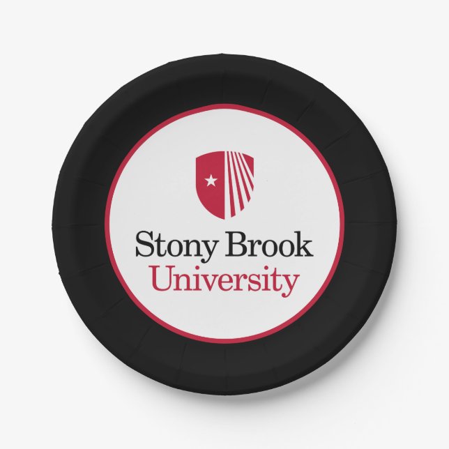 Assiettes En Carton Université Stony Brook | Mot-symbole (Devant)