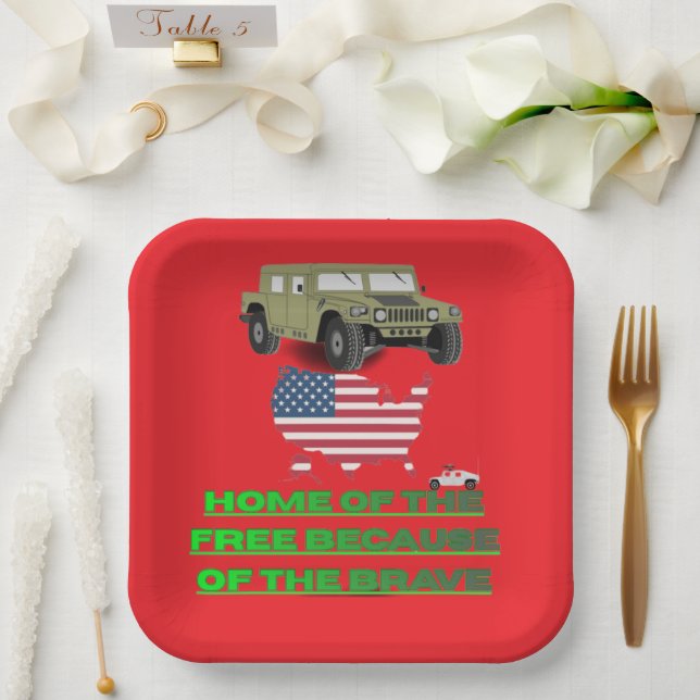 Assiettes En Carton Unstoppable veterans red (Mariage)