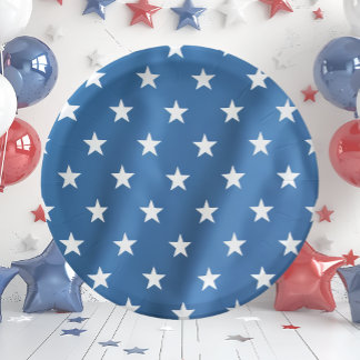 Assiettes En Carton USA Independence Day Stars