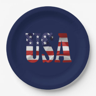 Assiettes En Carton USA Patriotique