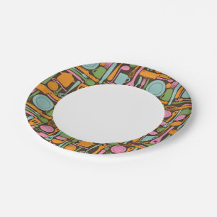Assiettes En Carton Ustensiles de cuisine Motif 3