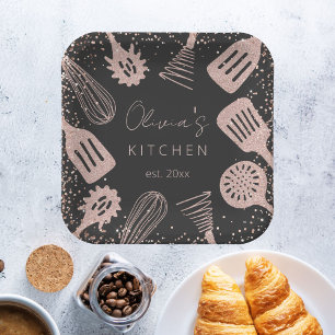 Assiettes En Carton Ustensiles de cuisine personnalisés avec paillette
