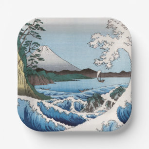 Assiettes En Carton Utagawa Hiroshige - Mer au large de Satta, provinc