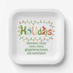 Assiettes En Carton Vacances conçues pour Noël