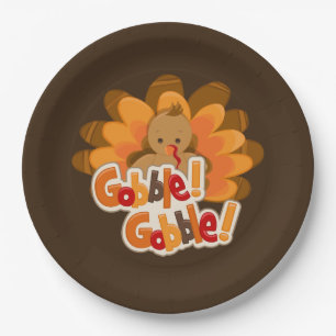 Assiettes En Carton Vacances de dinde Thanksgiving mignonne
