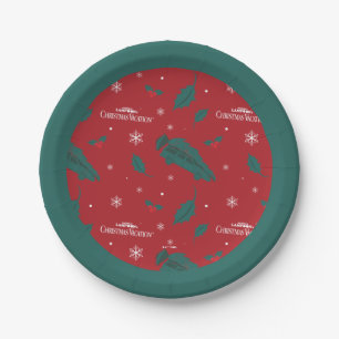 Assiettes En Carton Vacances de Noël Holly Motif
