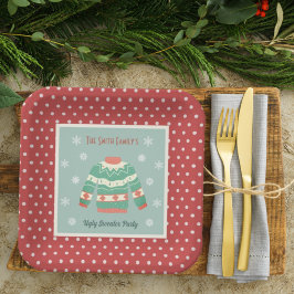 Assiettes En Carton Vacances de Noël moche Retro