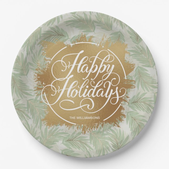 Assiettes En Carton Vacances de verdure tropicale (Devant)