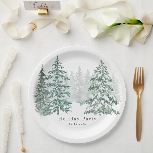 Assiettes En Carton Vacances d'hiver (Mariage)