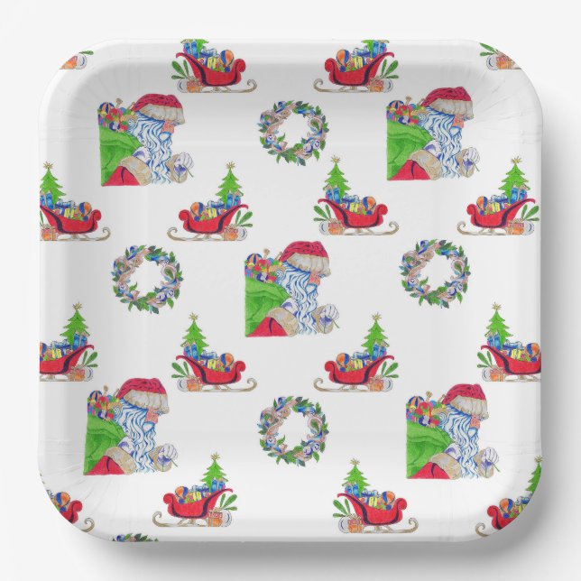 Assiettes En Carton Vacances Plate-forme en papier (Recto)
