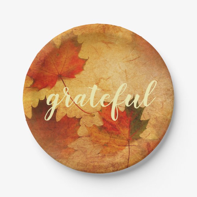 Assiettes En Carton Vacances Thanksgiving Automne (Devant)
