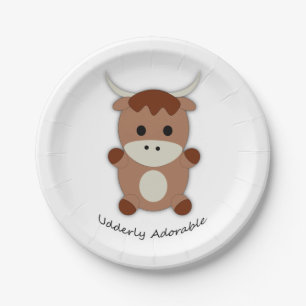 Assiettes En Carton Vache adorable âgée