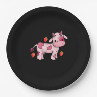 Assiettes En Carton Vache de fraise coute de vache rose