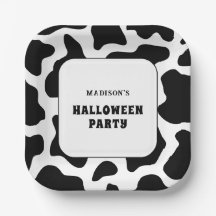 Vache Imprimer noir et blanc Halloween Party
