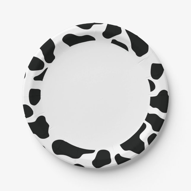 Assiettes En Carton Vache mignonne cacher l'anniversaire (Devant)