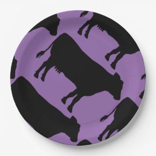 Assiettes En Carton Vache noire