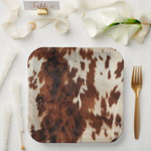Assiettes En Carton Vachette à crème Brown