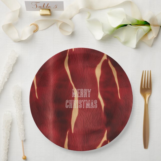 Assiettes En Carton Vachette à crème rouge occidentale (Mariage)