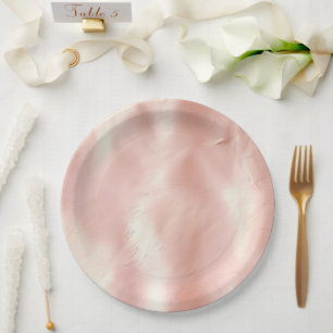 Assiettes En Carton Vachette blanche rose du sud-ouest