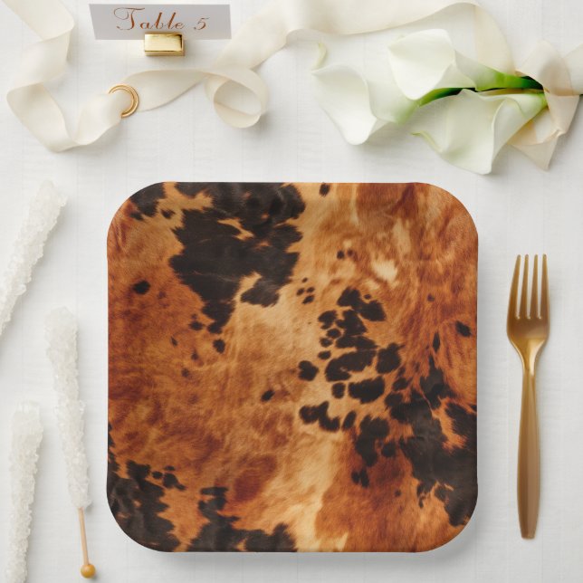 Assiettes En Carton Vachette Brown occidentale (Mariage)