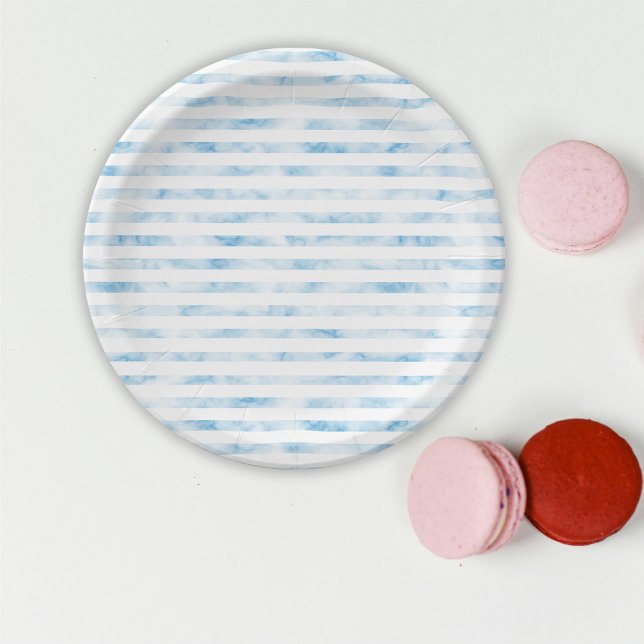 Assiettes En Carton Vague bleue marine (Créateur téléchargé)