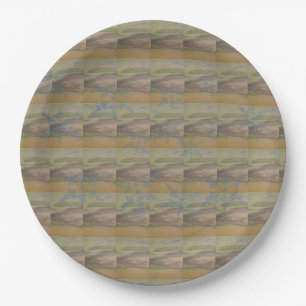 Assiettes En Carton Vagues de flocon de neige bleu sur le rivage