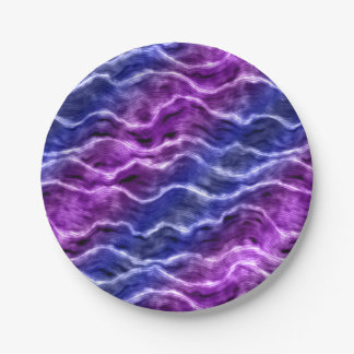 Assiettes En Carton vagues encrées - dégradé de violets :