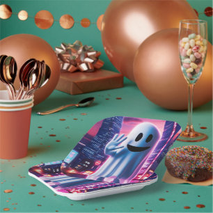 Assiettes En Carton Vagues et lumières urbaines