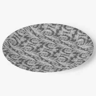 Assiettes En Carton Vagues métalliques - Argent-Blanc-PAPIER PLAQUES D