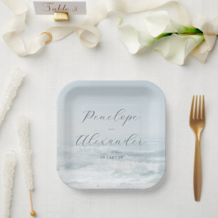 Assiettes En Carton Vagues sereines de l'océan bleu