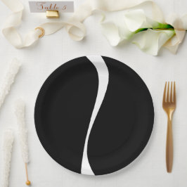 Assiettes En Carton Vagues simples 2 - Noir et blanc