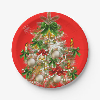 Assiettes En Carton Vaisselle d'arbre de Noël