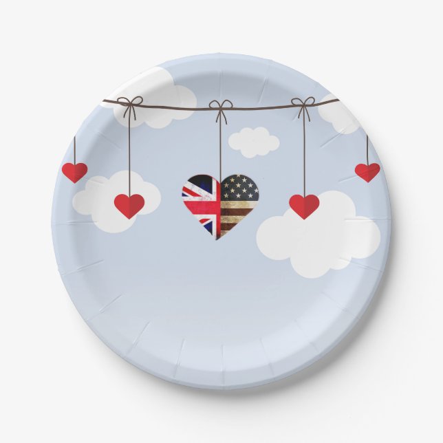 Assiettes En Carton Vaisselle jetable Mariage royal (Devant)