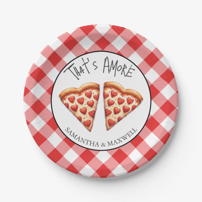 Assiettes En Carton Vaisselle pour fête de pizza italienne (Devant)