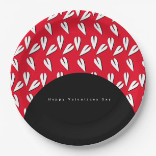 Assiettes En Carton Valentines Jour Arc et Coeurs Motif
