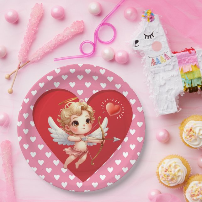 Assiettes En Carton Valentines Jour Cupid (Fête)