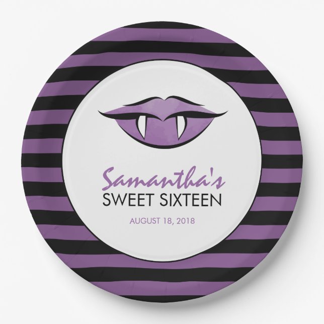 Assiettes En Carton Vampire Lips Goth Sweet sixteen Plaques papier (Devant)