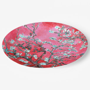 Assiettes En Carton Van Gogh Almond Blossoms Rouge bleu
