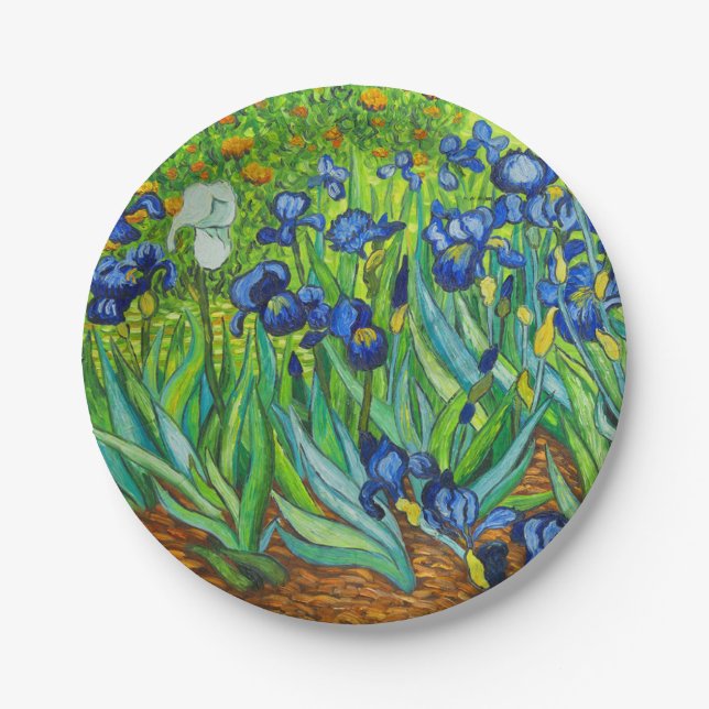 Assiettes En Carton Van Gogh Irises (Devant)