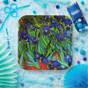 Assiettes En Carton Van Gogh peinture, Irises,