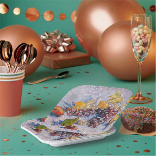 Assiettes En Carton Van Gogh - Raisins, citrons, poires et pommes,