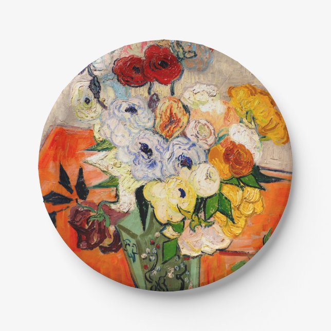 Assiettes En Carton Van Gogh Roses and Anemones (Devant)