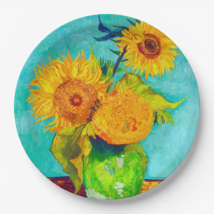 Assiettes En Carton Van Gogh Sunflowers
