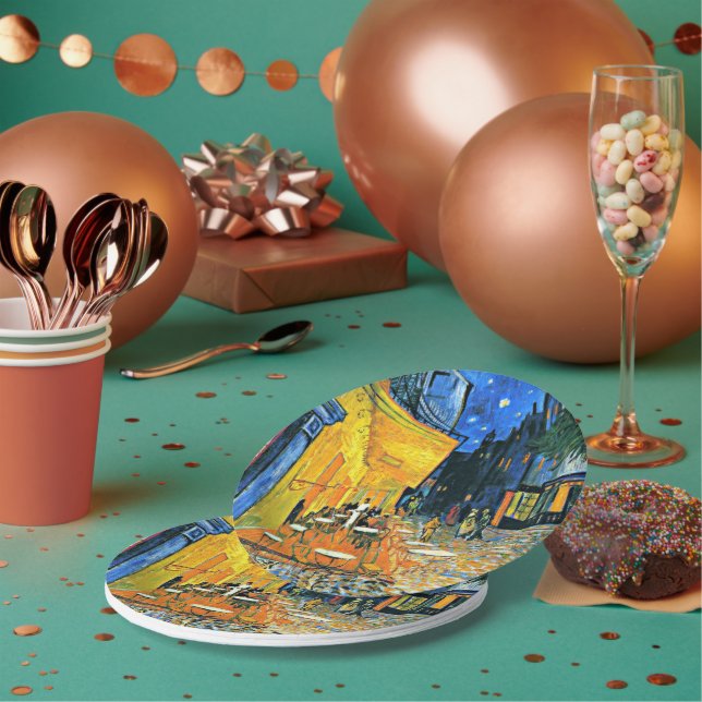 Assiettes En Carton Van Gogh - Terrasse Café (Multi)