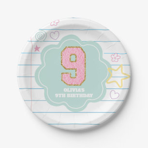 Assiettes En Carton Varsity pastel patch carnet 9e anniversaire